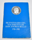 VENEZUELA. 100 Bolívares. (Ar. 27,00g/ 36mm). 1981. 200 Aniversario del nacimiento de Andrés Bello. (Km#57). SC. En funda original.