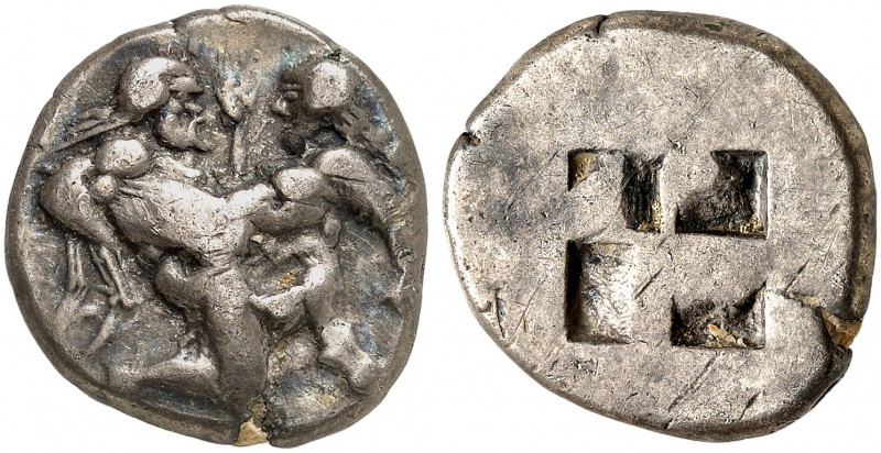 GRIECHISCHE MÜNZEN. THRAKISCHE INSELN. Thasos. 
Stater, 550-463 v. Chr. Satyr r...
