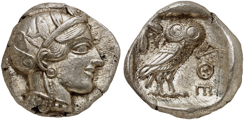 GRIECHISCHE MÜNZEN. ATTIKA. Athenai. 
Tetradrachme, 454 - 404 v. Chr. Athenakop...