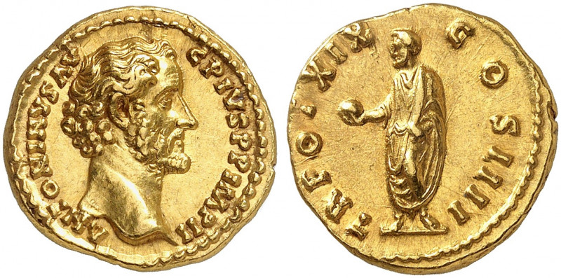 RÖMISCHE MÜNZEN. RÖMISCHE KAISERZEIT. Antoninus Pius, 138 - 161. 
Aureus. Rev. ...