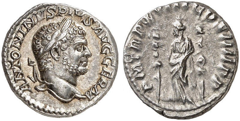 RÖMISCHE MÜNZEN. RÖMISCHE KAISERZEIT. Caracalla, 198 - 217. 
Denar. Rev. Fides ...