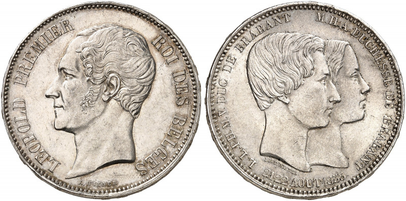 EUROPA. BELGIEN. Königreich. Leopold I., 1830-1865. 
5 Francs 1853, auf die Hoc...