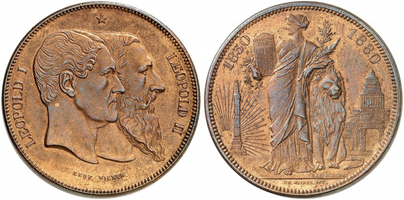 EUROPA. BELGIEN. Königreich. Leopold II., 1865-1909. 
(5 Francs) 1880, Kupferpr...