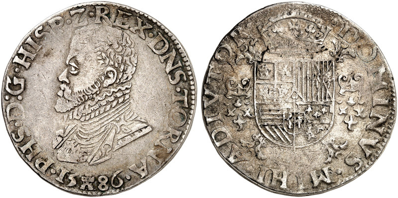 EUROPA. BELGIEN. Tournai. Philipp II. von Spanien, 1555-1598. 
1/2 Écu Philippe...