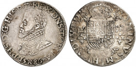 EUROPA. BELGIEN. Tournai. Philipp II. von Spanien, 1555-1598. 
1/2 Écu Philippe 1586.
Delm. 76 ss