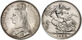 EUROPA. ENGLAND. Viktoria, 1837-1901. 
Crown 1892.
Dav. 107, S. 3921 min. Rdf., f. vz