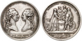 EUROPA. FRANKREICH. Königreich. Louis XV., 1715-1774. 
Silbermedaille 1770 (von B. Duvivier, 41,5 mm), auf den gleichen Anlaß wie vorher. Büsten des ...
