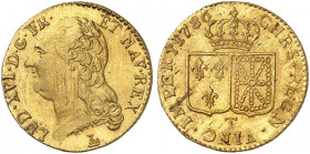 EUROPA. FRANKREICH. Königreich. Louis XVI., 1774-1792. 
Louis d'or à la tête nue 1786, T - Nantes.
Friedb. 475, Dupl. 1707, Gad. 361 Gold l. justier...