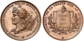 EUROPA. FRANKREICH. Charles X., 1824-1830. 
Bronzemedaille 1830 (von J. A. Pingret, 40,2 mm), auf die Julirevolution. Büste der Libertas n. links / S...