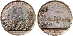EUROPA. FRANKREICH. Louis Philippe I., 1830-1848. 
Bronzemedaille 1844 (von E. Rogat, 43,4 mm), auf den 55. Jahrestag der Erstürmung der Bastille. Ka...