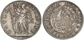 EUROPA. ITALIEN. Subalpine Republik. 
5 Francs l'an 10 (1801), Turin.
Dav. 197, Pagani 6 ss - vz