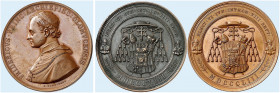 OLMÜTZ. Bistum. Friedrich Egon von Fürstenberg, 1853-1892. 
Lot von 2 Stück: Bronzemedaille 1853 (von C. Radnitzky, 42,2 mm), auf seine Inthronisatio...
