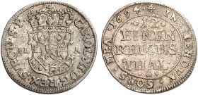 POMMERN. unter schwedischer Besetzung. Karl XI. von Schweden, 1660-1697. 
1/12 Taler 1694, Stettin.
A.A.J. 155 ss