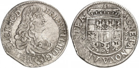 PREUSSEN. Friedrich Wilhelm, "der Große Kurfürst", 1640-1688. 
1/3 Taler 1671, Krossen.
v. Schr. 613 kl. ZE, ss