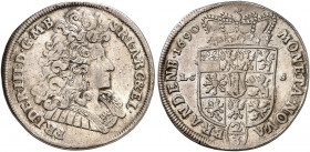 PREUSSEN. Friedrich III. (I.), 1688-1713. 
2/3 Taler 1690, Berlin.
Dav. 270, v. Schr. 74b Hksp., ss