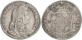 PREUSSEN. Friedrich III. (I.), 1688-1713. 
2/3 Taler 1692, Emmerich.
Dav. 282, v. Schr. 309 Var. f. ss