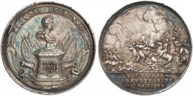PREUSSEN. Friedrich II., "der Große", 1740-1786. 
Silbermedaille 1742 (unsigniert, von G. W. Kittel, 33,6 mm), auf die Schlacht bei Chotusitz. Büste ...
