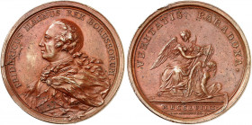 PREUSSEN. Friedrich II., "der Große", 1740-1786. 
Bronzemedaille 1759 (von J. M. Mörikofer, 49,6 mm), auf die Siege des Jahres. Brustbild n. links / ...