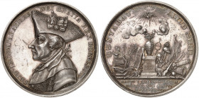 PREUSSEN. Friedrich II., "der Große", 1740-1786. 
Silbermedaille 1786 (von J. G. Holtzhey, 45,0 mm), auf seinen Tod. Brustbild n. links / Urne zwisch...