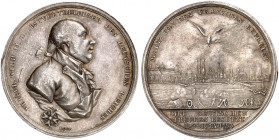 PREUSSEN. Friedrich Wilhelm II., 1786-1797. 
Silbermedaille 1793 (von D. u. F. Loos, 36,8 mm), auf die Einnahme der Stadt Mainz durch preussische Tru...