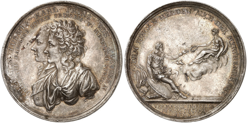PREUSSEN. Friedrich Wilhelm II., 1786-1797. 
Silbermedaille 1793 (von D. F. und...