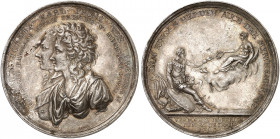 PREUSSEN. Friedrich Wilhelm II., 1786-1797. 
Silbermedaille 1793 (von D. F. und F. W. Loos, 42,9 mm), auf die Vermählung seines Sohnes Friedrich Ludw...