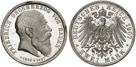 BADEN. Friedrich I., 1852-1907. J. 36, EPA 2/9. 
Ein zweites Exemplar.
EA, winz. Kr., f. St