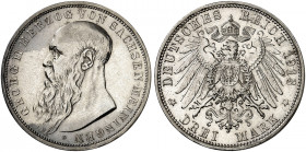 SACHSEN - MEININGEN. Georg II., 1866-1914. J. 152, EPA 3/29. 
3 Mark 1913.
kl. Kr., f. St