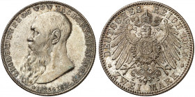 SACHSEN - MEININGEN. Georg II., 1866-1914. J. 154, EPA 2/63. 
2 Mark 1915, auf seinen Tod.
winz. Kr., f. St