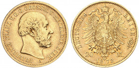 MECKLENBURG - SCHWERIN. Friedrich Franz II., 1842-1883. J. 230, EPA 20/22. 
20 Mark 1872.
ss
