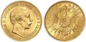 PREUSSEN. Wilhelm II., 1888-1918. J. 251, EPA 10/41. 
10 Mark 1893.
f. St