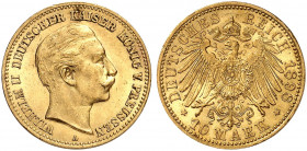 PREUSSEN. Wilhelm II., 1888-1918. J. 251, EPA 10/41. 
10 Mark 1898.
kl. Kr., f. St