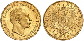 PREUSSEN. Wilhelm II., 1888-1918. J. 251, EPA 10/41. 
10 Mark 1903.
vz - St