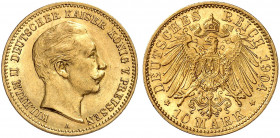 PREUSSEN. Wilhelm II., 1888-1918. J. 251, EPA 10/41. 
10 Mark 1904.
vz - St