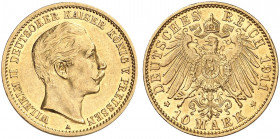 PREUSSEN. Wilhelm II., 1888-1918. J. 251, EPA 10/41. 
10 Mark 1911.
vz - St