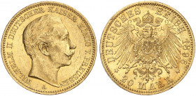 PREUSSEN. Wilhelm II., 1888-1918. J. 252, EPA 20/35. 
20 Mark 1896.
vz - St