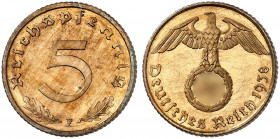 J. 363, EPA 23. 
5 Reichspfennig 1938 F.
winz. Haarlinien, PP