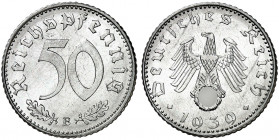 J. 372, EPA 54. 
Lot von 2 Stück:
50 Reichspfennig 1939 B, 1940 D.
winz. Kr., f. St