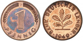 Bank Deutscher Länder. J. 376. 
1 Pfennig 1949 J, EPA 8.
PP