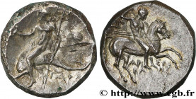 CALABRIA - TARAS
Type : Nomos ou didrachme 
Date : c. 250-235 AC. 
Mint name / Town : Tarente, Calabre 
Metal : silver 
Diameter : 18,5  mm
Orientatio...