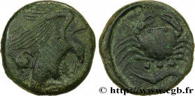 SICILY - AKRAGAS
Type : Tetras 
Date : c. 420-406 AC. 
Mint name / Town : Agrigente, Sicile 
Metal : copper 
Diameter : 21,5  mm
Orientation dies : 12...