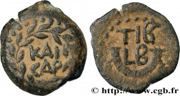 JUDAEA - ROMAN GOVERNORS
Type : Prutah 
Date : an 17 
Mint name / Town : Jérusalem, Judée 
Metal : silver plated copper 
Diameter : 17,5  mm
Orientati...