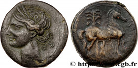 ZEUGITANA - CARTHAGE
Type : Triple shekel 
Date : c. 220-215 AC. 
Mint name / Town : Carthage, Zeugitane 
Metal : copper 
Diameter : 30,5  mm
Orientat...