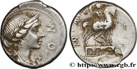 AEMILIA
Type : Denier 
Date : c. 114-113 AC. 
Mint name / Town : Rome 
Metal : silver 
Millesimal fineness : 950  ‰
Diameter : 18,5  mm
Orientation di...