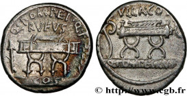 POMPEIA
Type : Denier 
Date : 54 AC. 
Mint name / Town : Rome 
Metal : silver 
Millesimal fineness : 950  ‰
Diameter : 18  mm
Orientation dies : 11  h...