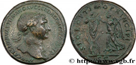 TRAJANUS
Type : Sesterce 
Date : 107 
Mint name / Town : Rome 
Metal : copper 
Diameter : 33,5  mm
Orientation dies : 6  h.
Weight : 27,02  g.
Rarity ...