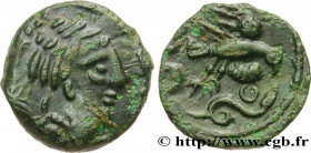GALLIA - CARNUTES (Beauce area)
Type : Bronze “à l’aigle et au serpent” 
Date : c. avant 52 AC. 
Mint name / Town : Chartres (28) 
Metal : bronze 
Dia...