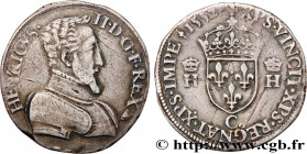 HENRY II
Type : Teston à la tête nue, 1er type 
Date : 1552 
Mint name / Town : Saint-Lô 
Quantity minted : 23638 
Metal : silver 
Millesimal fineness...