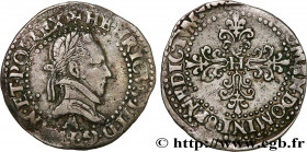 HENRY III
Type : Quart de franc au col plat 
Date : 1578 
Mint name / Town : Paris 
Quantity minted : 451553 
Metal : silver 
Millesimal fineness : 83...