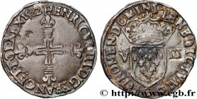 HENRY III
Type : Huitième d'écu, croix de face 
Date : 1582 
Mint name / Town : Saint-Lô 
Quantity minted : 22681 
Metal : silver 
Millesimal fineness...